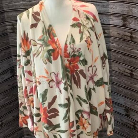 ELDRIDGE Plus Size Women's Floral Kimono Duster Cardigan NEW - Picture 3 of 4